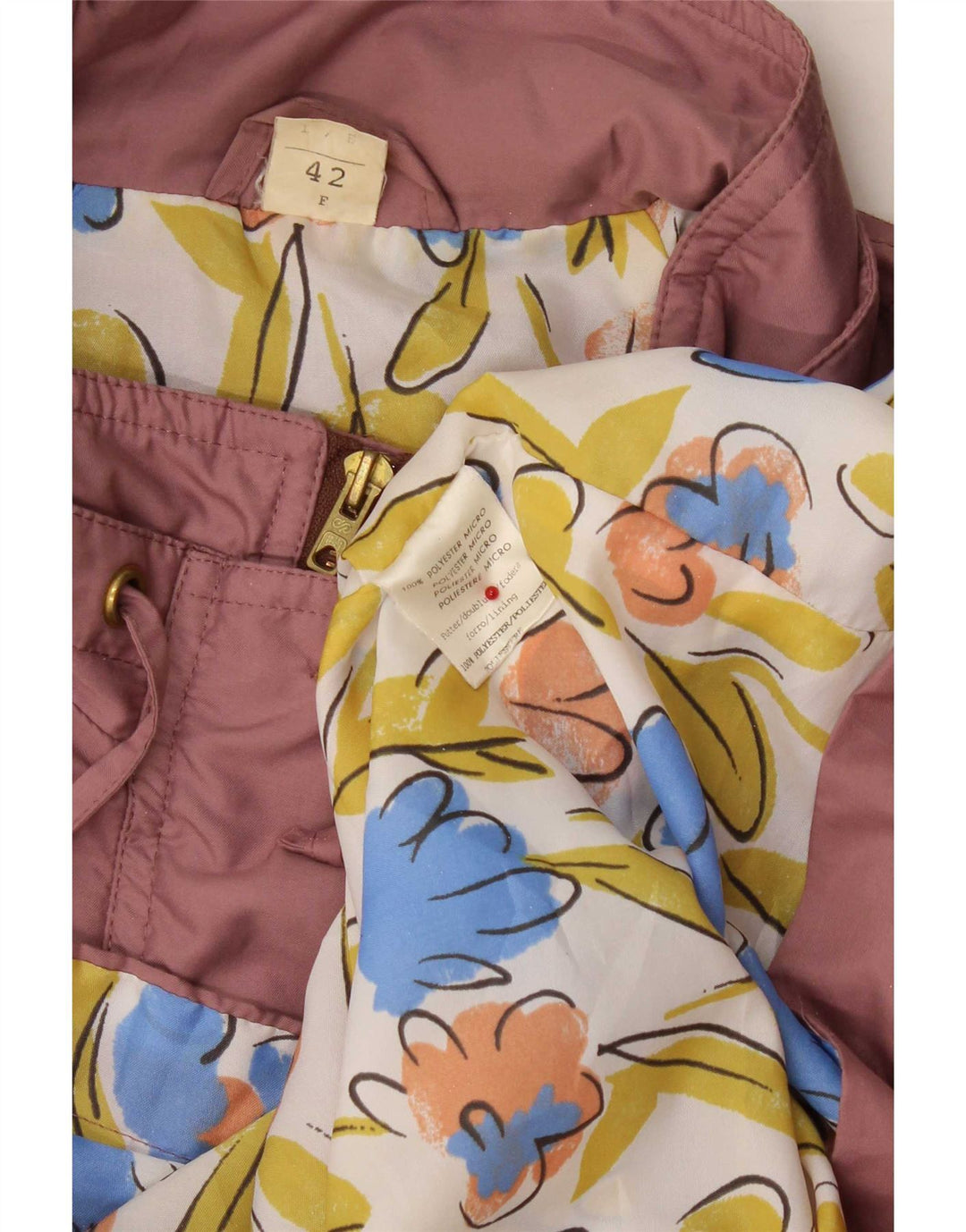 Veste Parka surdimensionnée femme vintage EU 42 Grand Polyester Rose