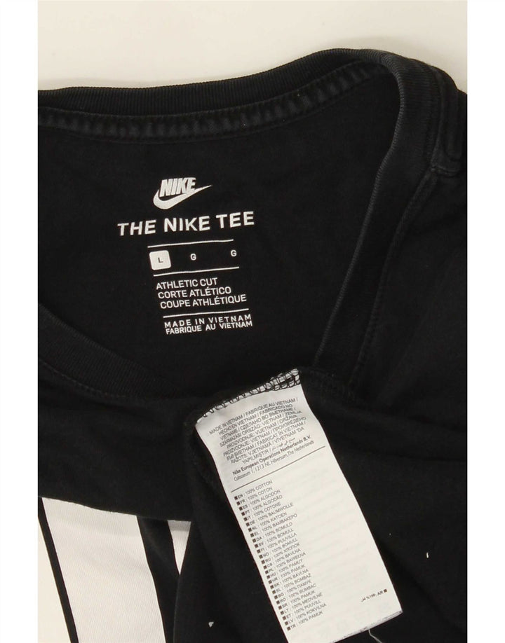 Nike Haut à manches longues pour homme Coupe athlétique en coton noir Taille L