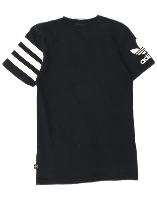 Adidas T-shirt graphique pour hommes, petit haut en coton noir
