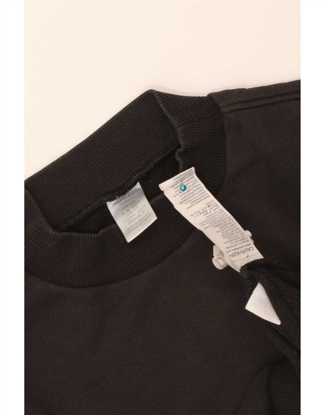 Calvin Klein Sweat-shirt surdimensionné pour femme UK 10 Petit coton noir