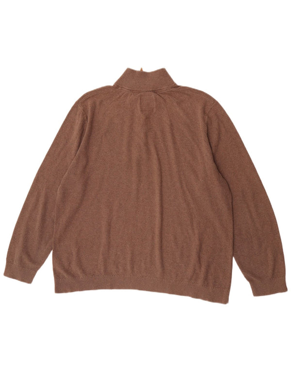 Fat Face Pull col zippé pour homme 2XL Marron Coton