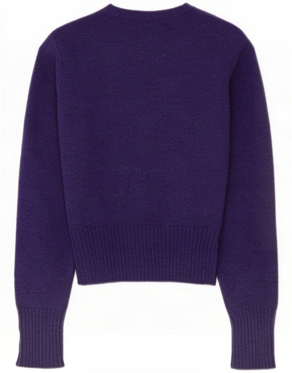 Benetton Pull court à col bateau pour femme UK 10 Small Violet