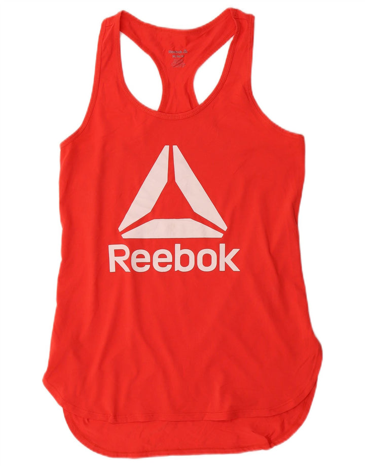 REEBOK Débardeur Graphique Femme UK 12 Rouge Moyen Polyester