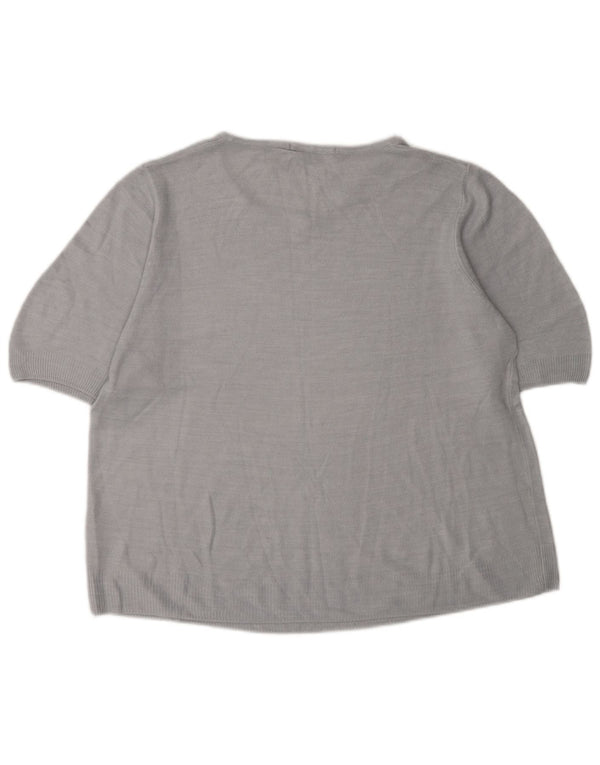 Marks & Spencer Pull col bateau pour femme UK 14 Large Gris