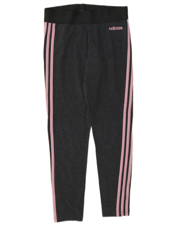 Adidas Leggings Femme UK 10 Petit Gris Coton