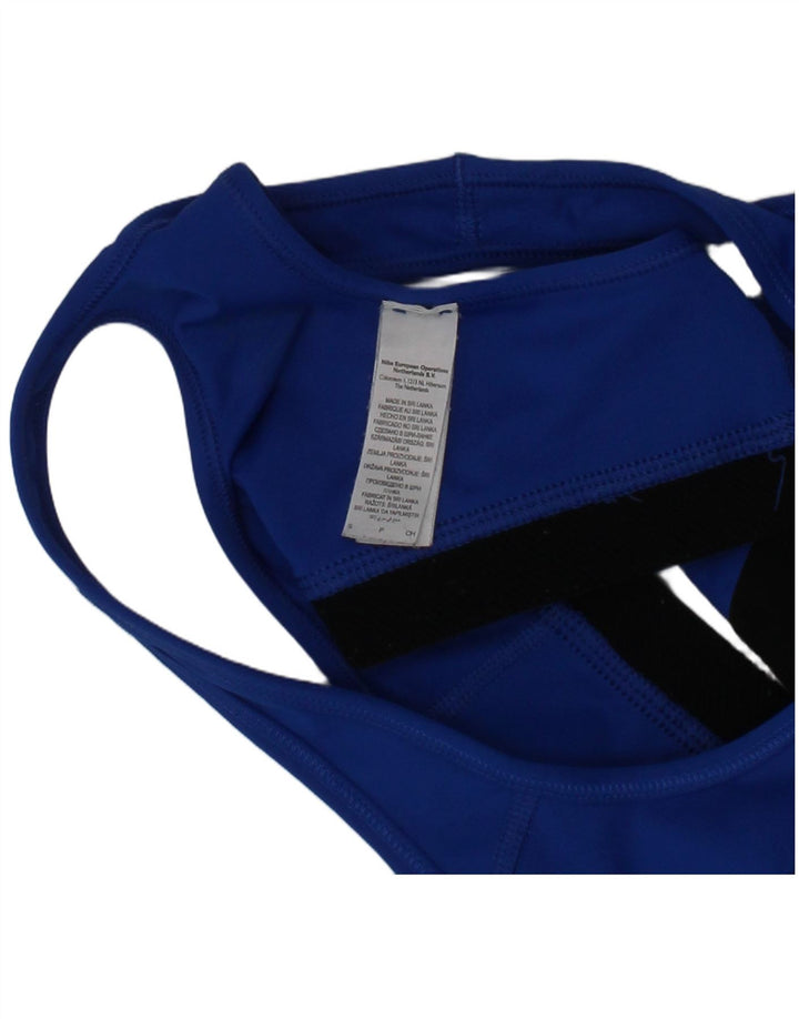Haut de soutien-gorge de sport Nike pour femme, petit, bleu, polyester
