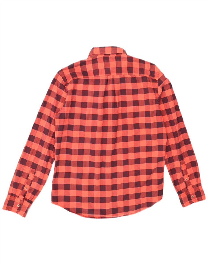 American Eagle Outfitters Chemise Homme XL Orange Vichy Coton