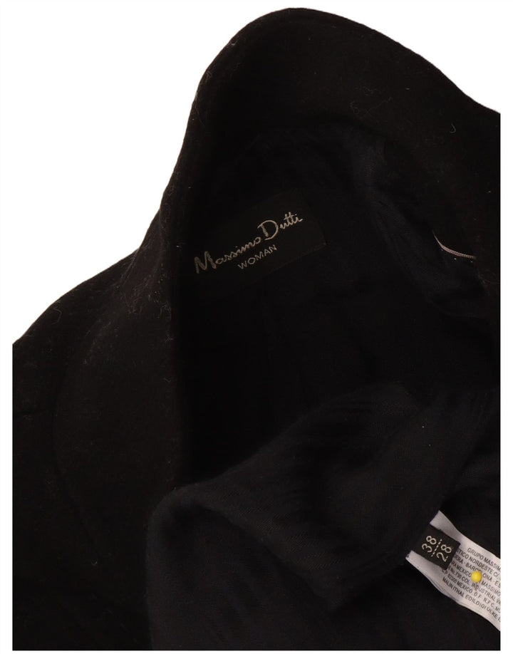 Massimo Dutti Manteau Femme EU 38 Petite Laine Noire
