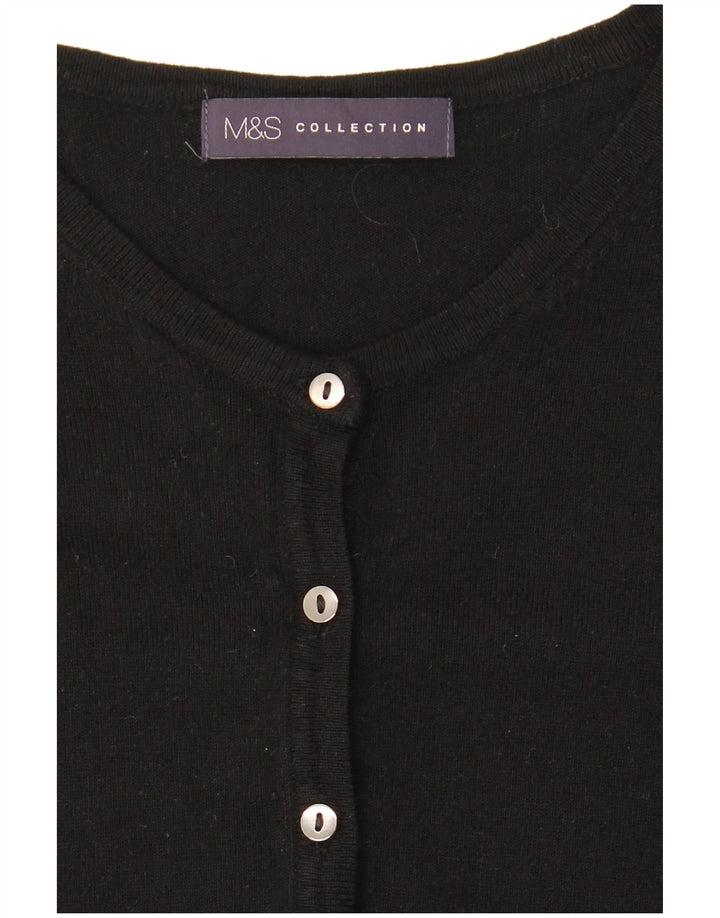 Marks & Spencer Pull Cardigan pour Femme UK 10 Petit Noir