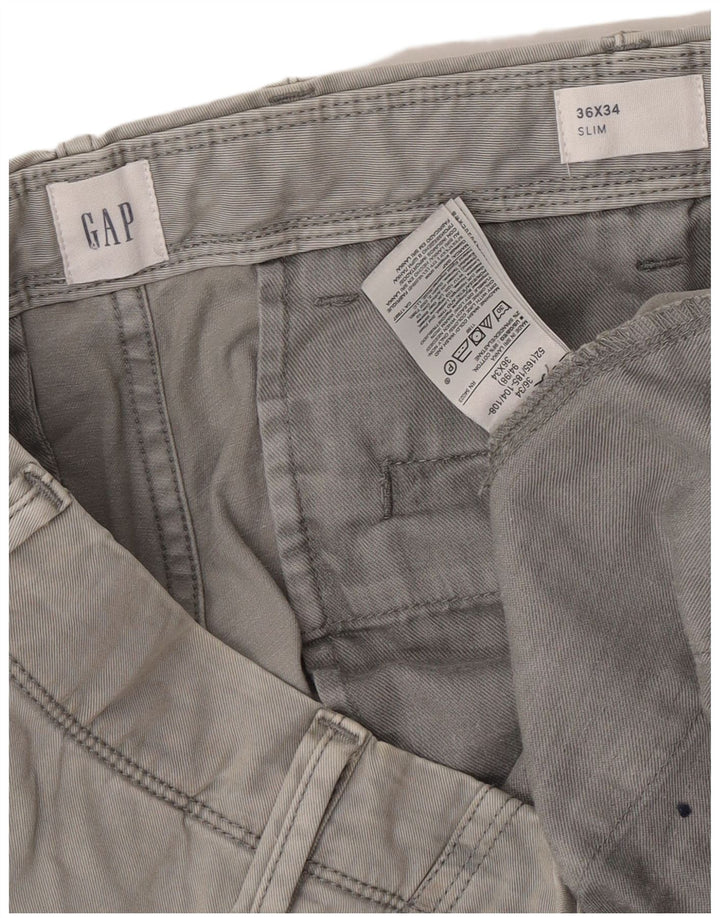 Gap Mens Slim Chino Trousers W36 L34 Grey Cotton