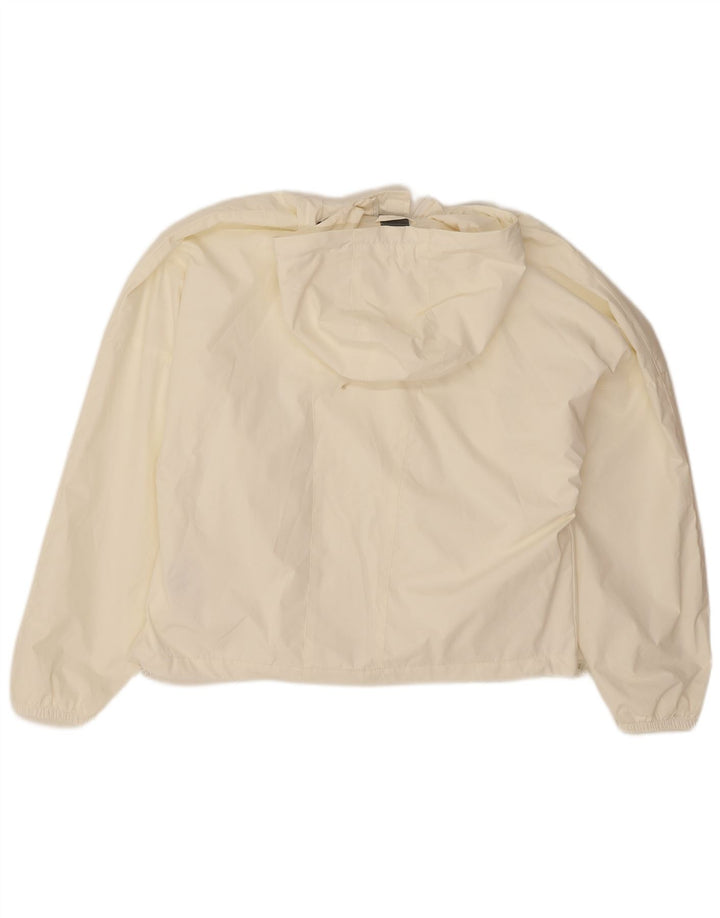 New Balance Veste coupe-vent à capuche surdimensionnée pour femme UK 14 Blanc moyen