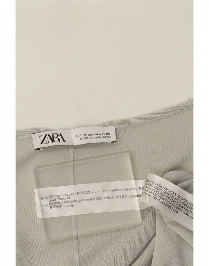 Zara Cardigan long surdimensionné pour femme UK 14 Gris moyen Viscose
