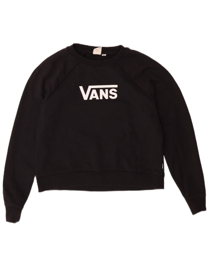 VANS Sweat-shirt court surdimensionné pour femme UK 10 Petit Noir