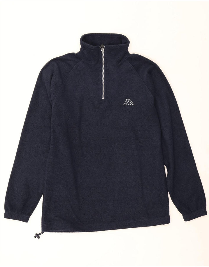 Kappa Pull polaire à col zippé pour homme, petit, bleu marine, polyester
