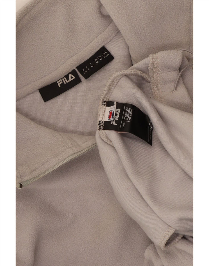 Fila Pull Polaire Col Zippé Homme Gris Moyen Polyester