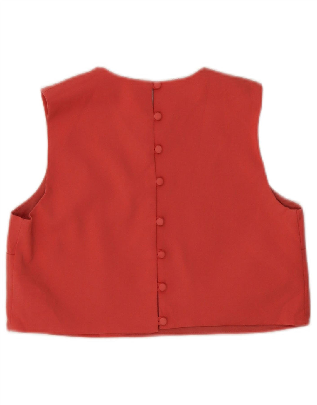 Zara Femme Haut Court Sans Manches UK 12 Coton Rose Moyen