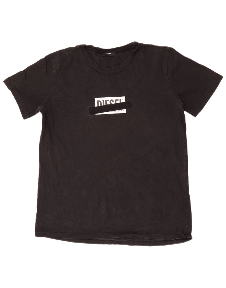 Diesel T-Shirt Graphique Homme Grand Noir Coton
