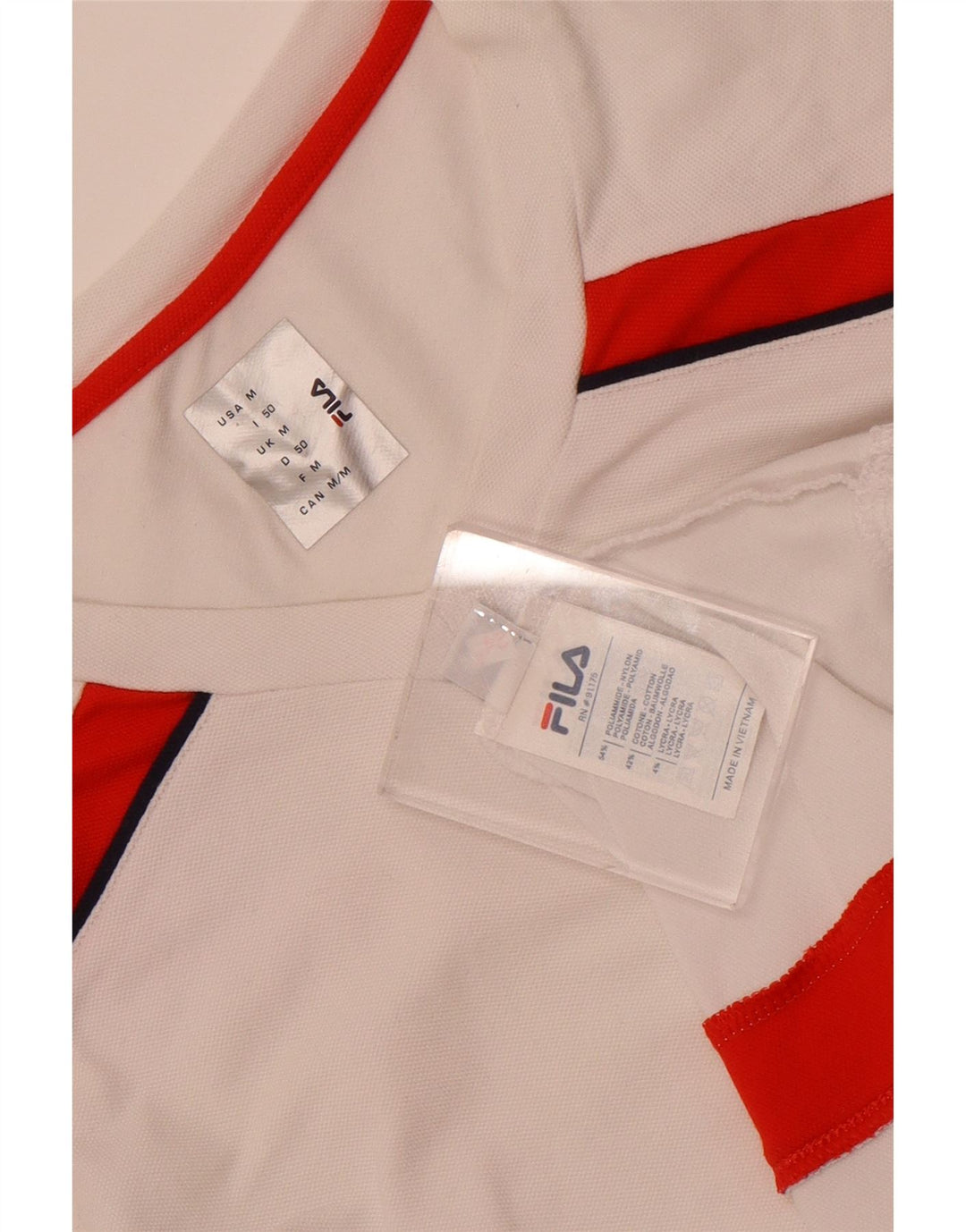 Fila T-Shirt Homme Blanc Moyen Colorblock Polyamide