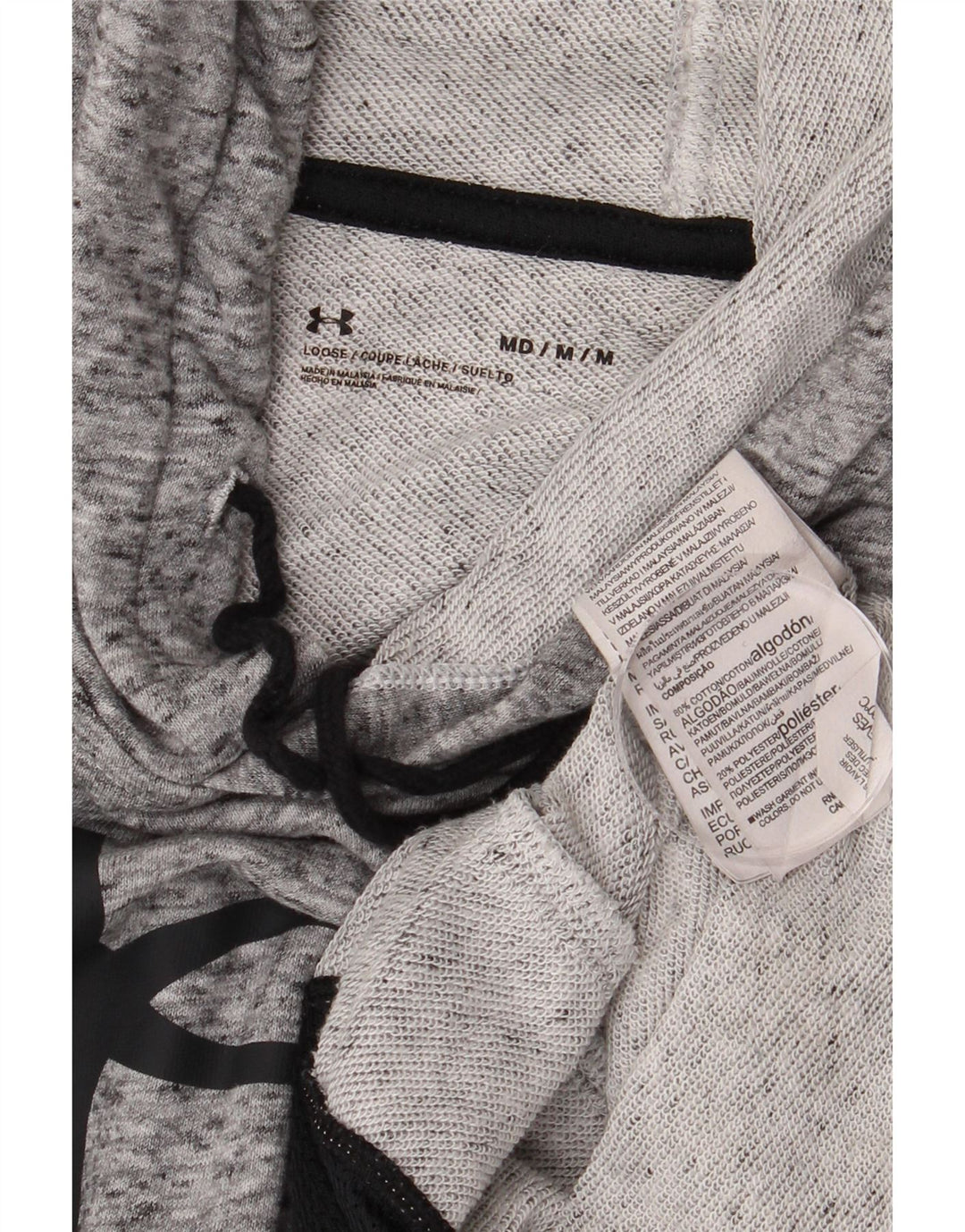 Under Armour Pull à Capuche Graphique Homme Gris Moyen Moucheté Coton