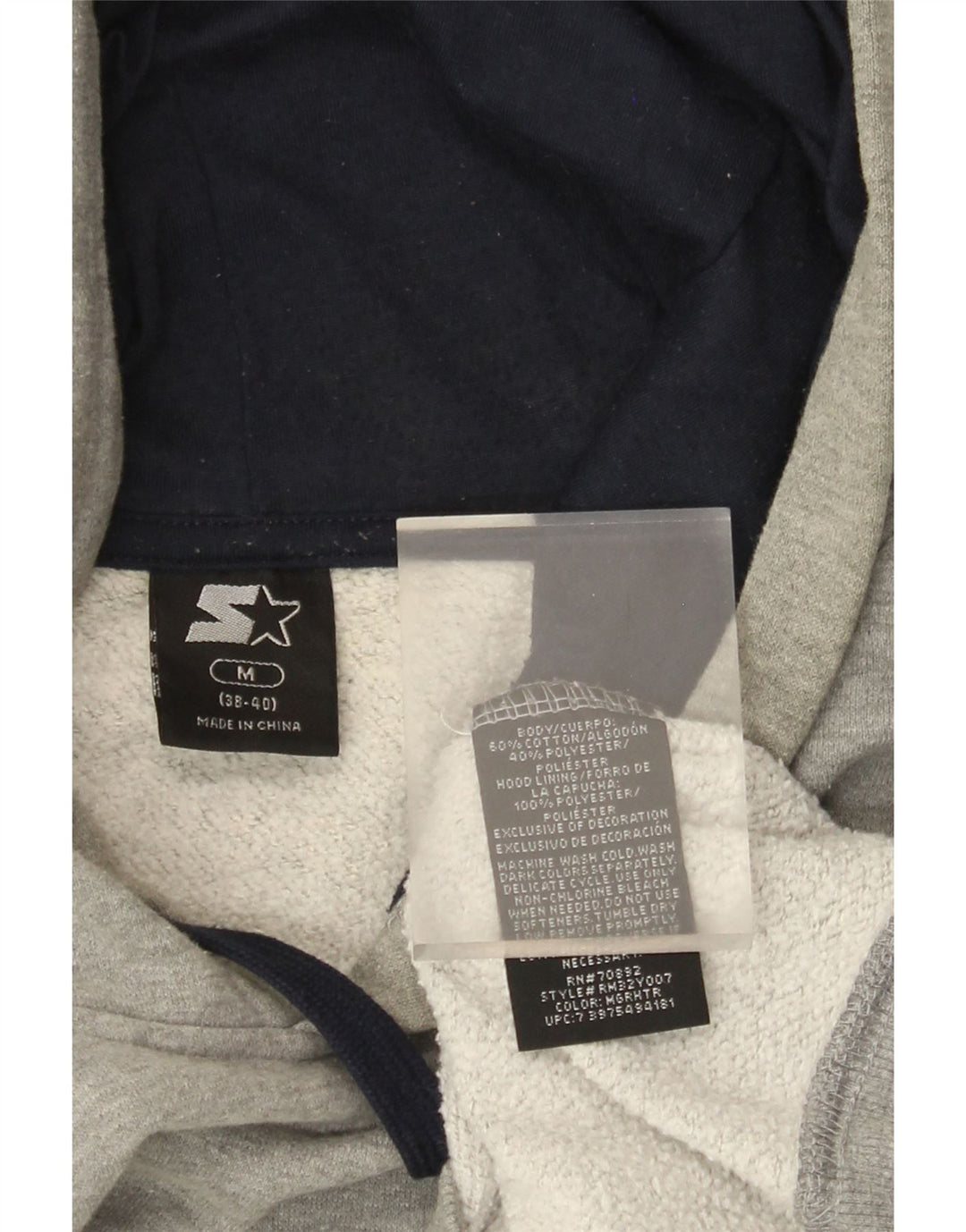 Starter Pull à capuche pour homme en coton gris moyen