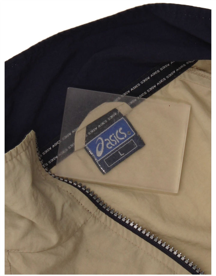 Asics Veste de survêtement pour homme Large Beige Colourblock Polyester