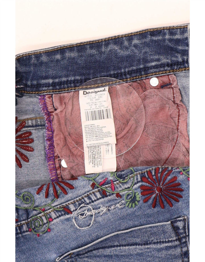 Desigual Jean Slim Femme W26 L29 Bleu Polyester