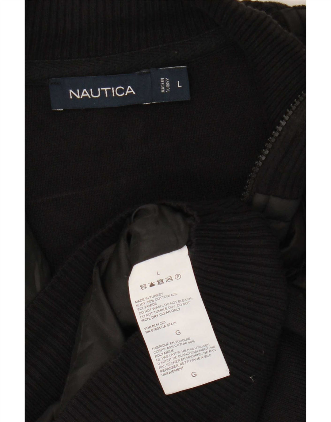 Nautica Pull Cardigan Homme Grand Coton Noir