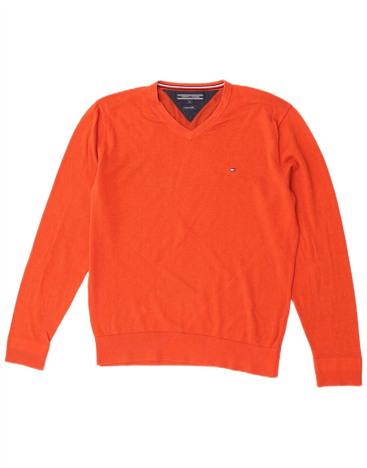 Tommy Hilfiger Pull Col V Homme Orange Moyen