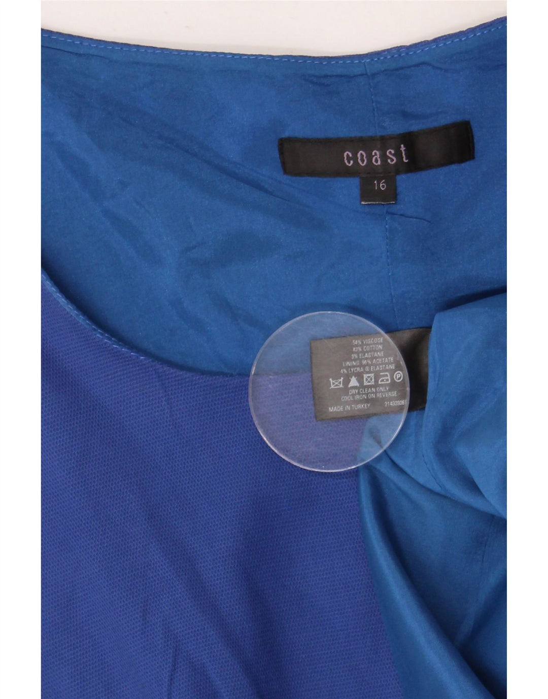 Coast Robe fourreau pour femme UK 16 Grand coton bleu