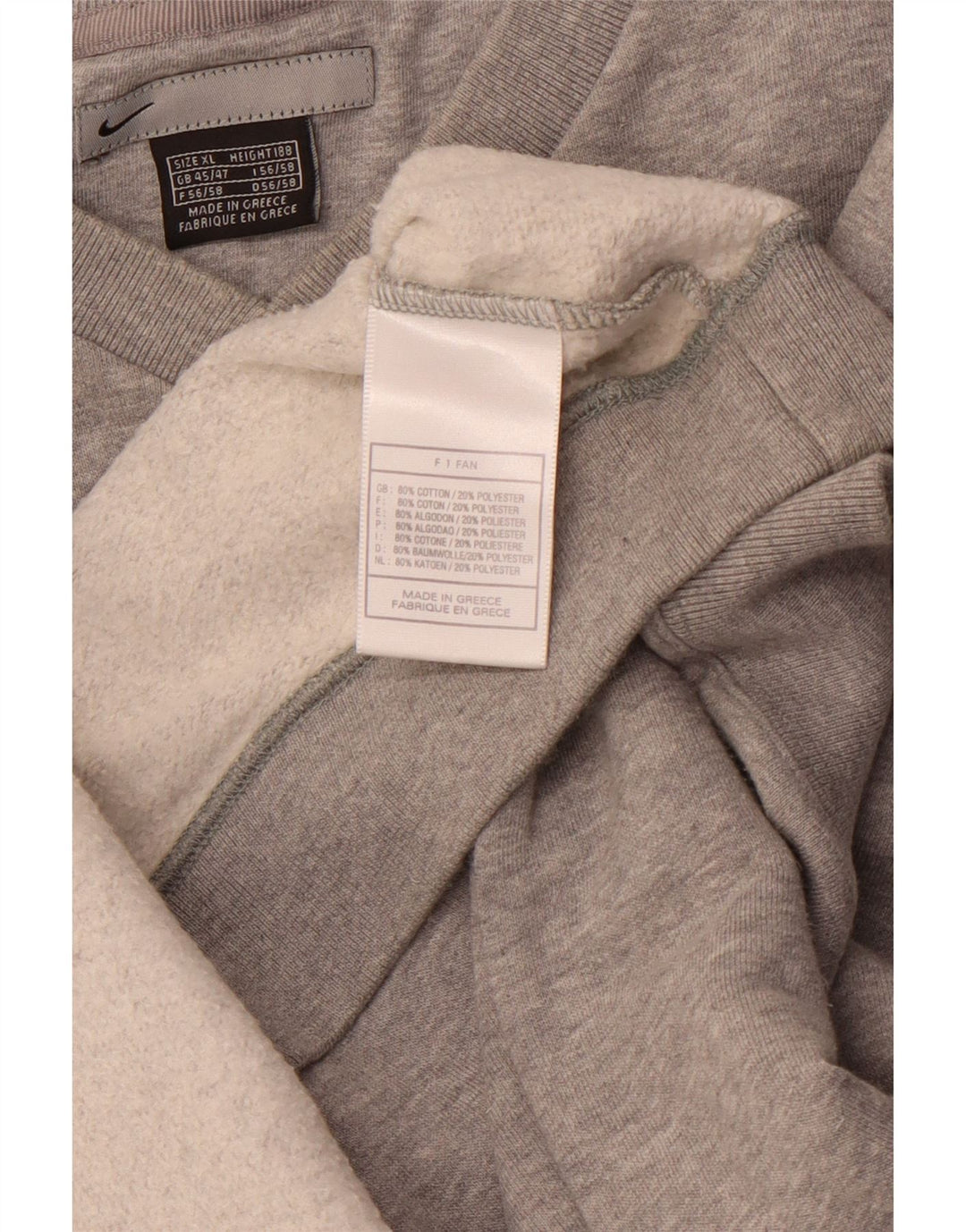 NIKE Sweat-shirt pour homme UK 45/47 XL Gris Coton