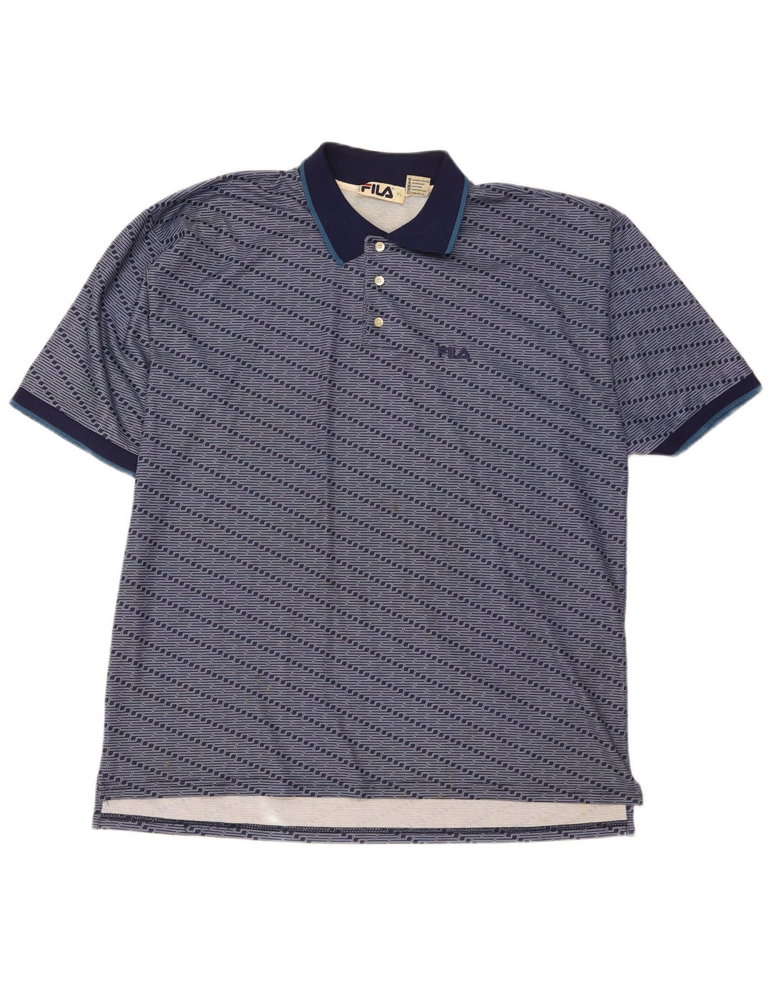 Fila Polo Homme XL Bleu Marine Rayé Polyester