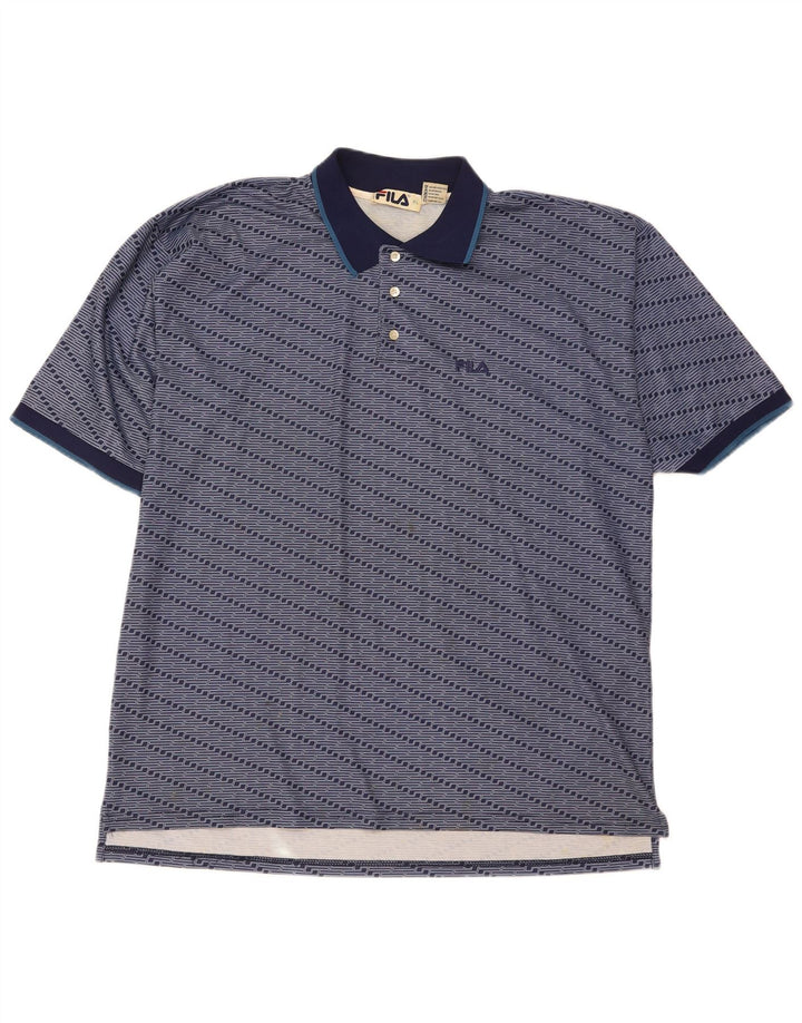 Fila Polo Homme XL Bleu Marine Rayé Polyester