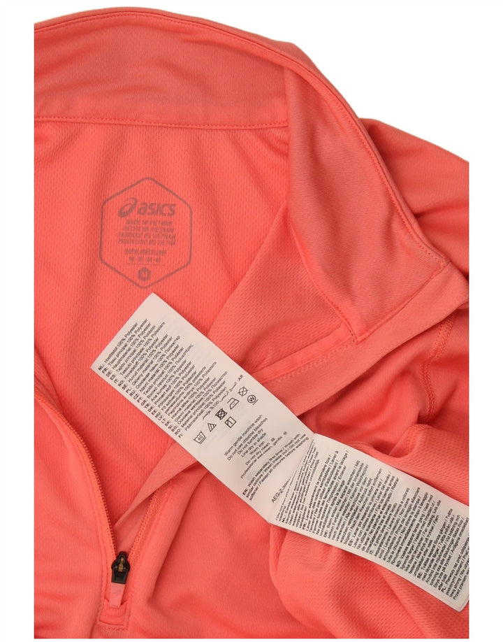 Asics Haut de survêtement à col zippé pour femme UK 14 Rose moyen Polyester