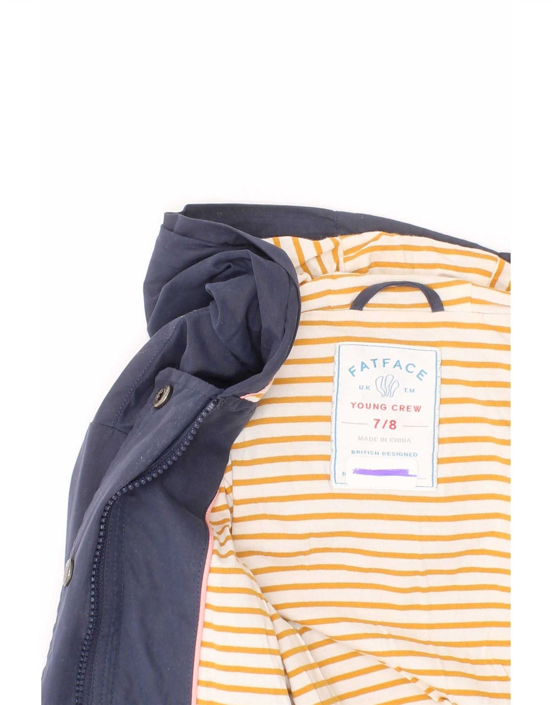 Veste de pluie à capuche Fat Face pour fille 7-8 ans Bleu marine Polyester