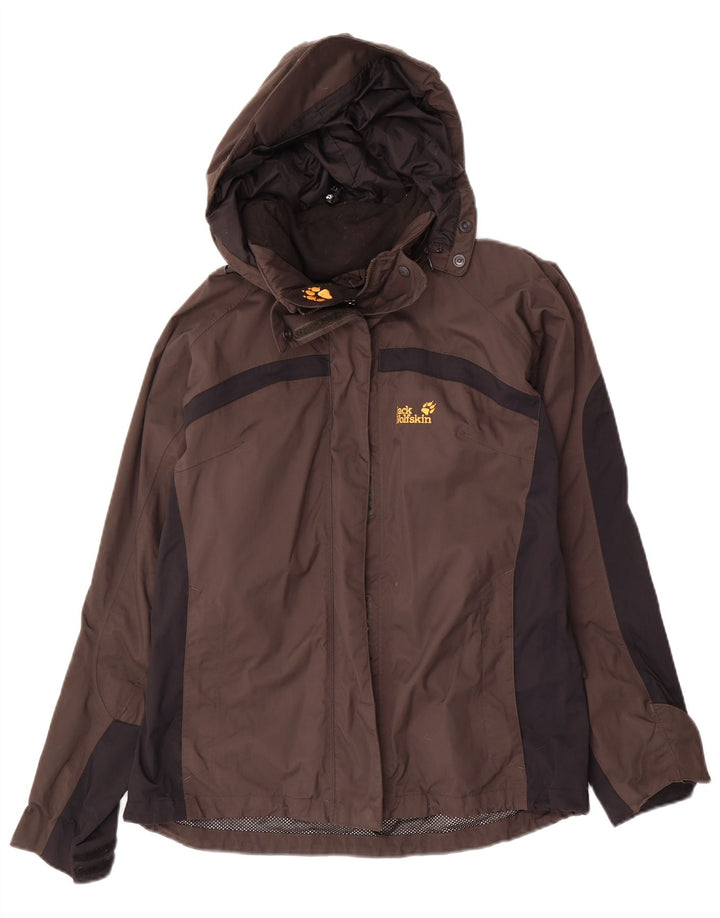 Jack Wolfskin Veste de pluie surdimensionnée pour femme UK 12/14 Marron moyen