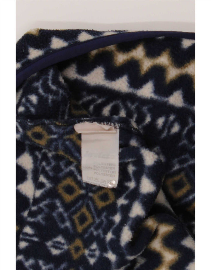Invicta Pull polaire à col zippé pour homme XL en polyester géométrique bleu marine