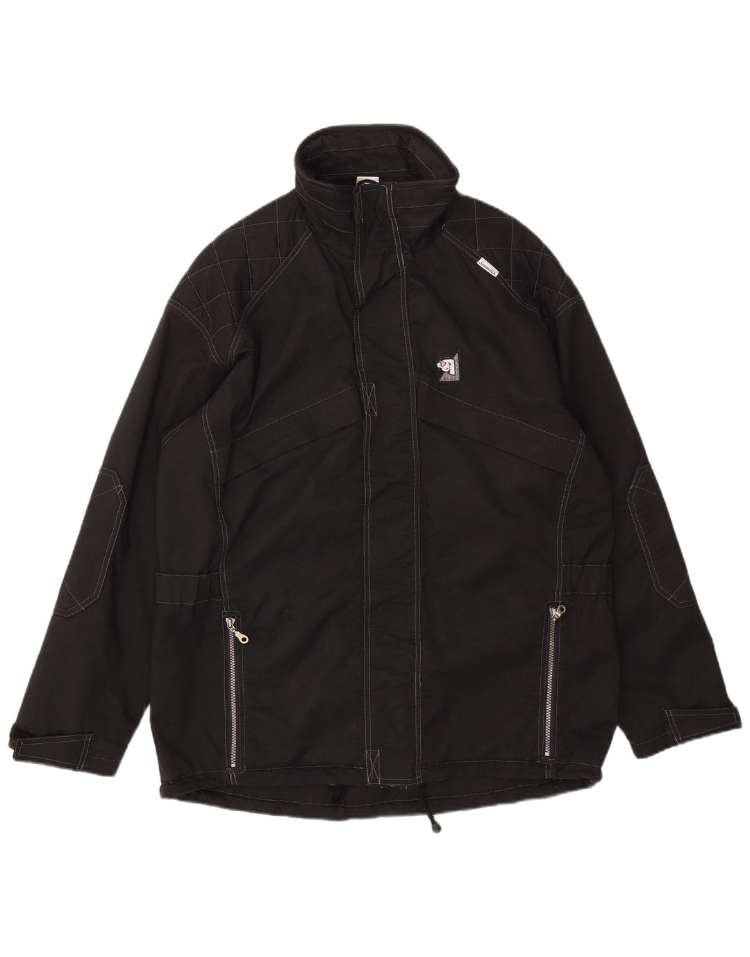 Riff & Riffa Veste coupe-vent graphique pour homme UK 40 Large Noir Polyamide