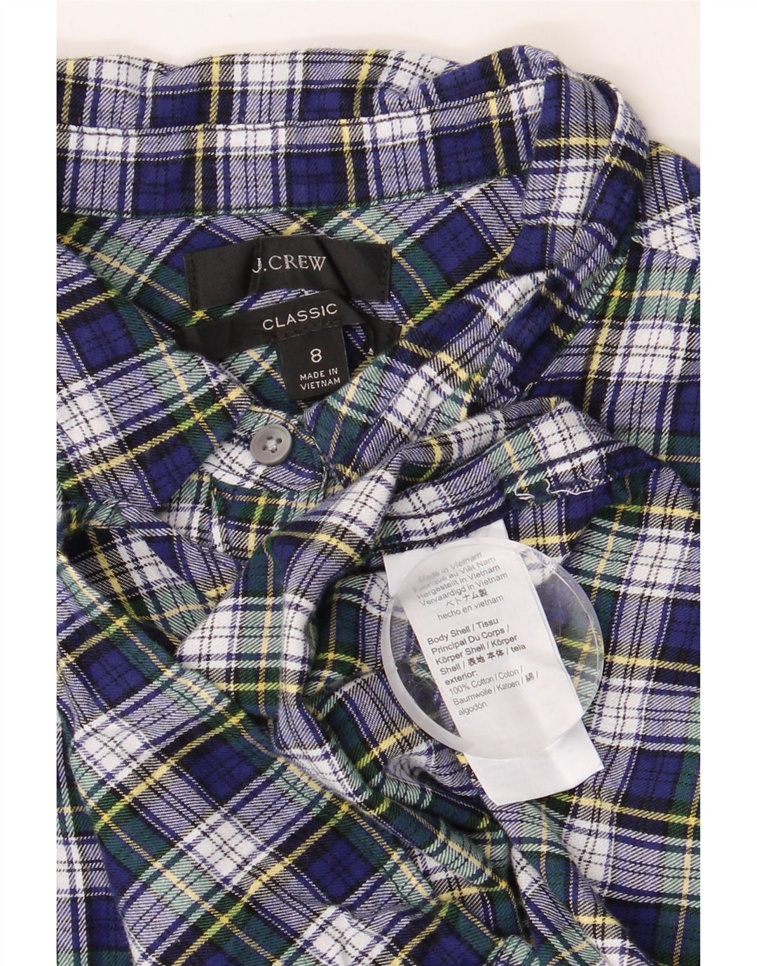 J. CREW Womens Classic Fit Flannel Shirt US 8 Medium Multicoloured Check Vintage J. Crew and Second-Hand J. Crew from Messina Hembry 