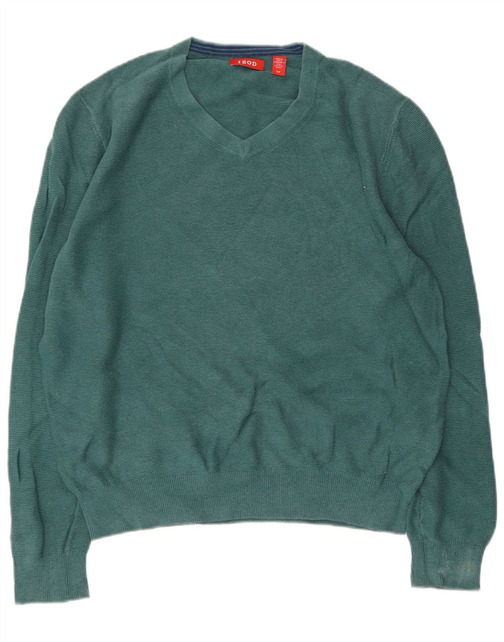 IZOD Pull surdimensionné à col en V pour femme UK 10 Petit Vert