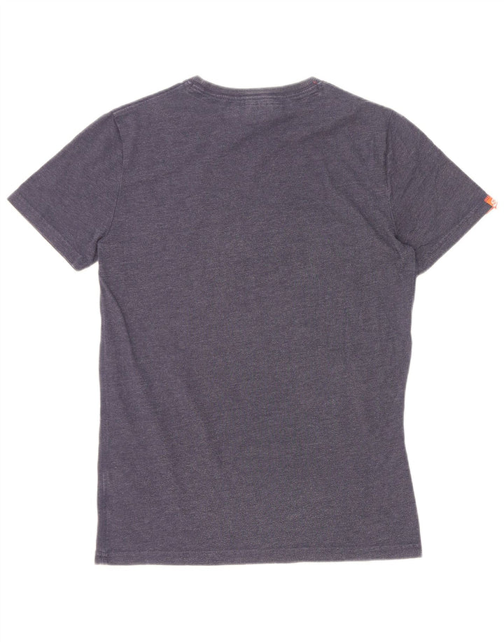 Superdry Homme T-Shirt Graphique Top Petit Bleu Marine Coton
