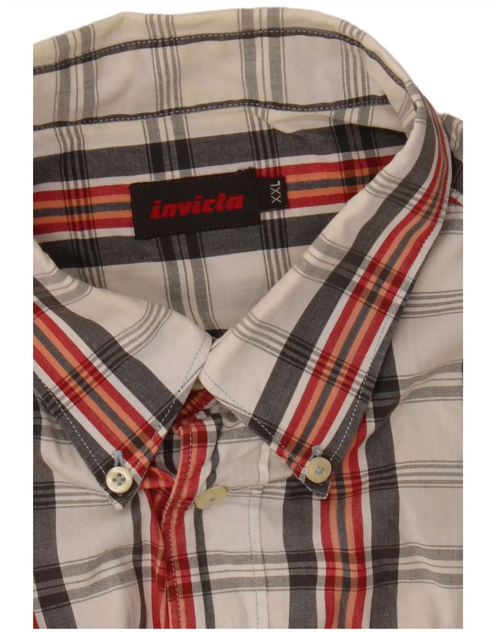 Invicta Chemise à manches courtes pour homme 2XL à carreaux rouges