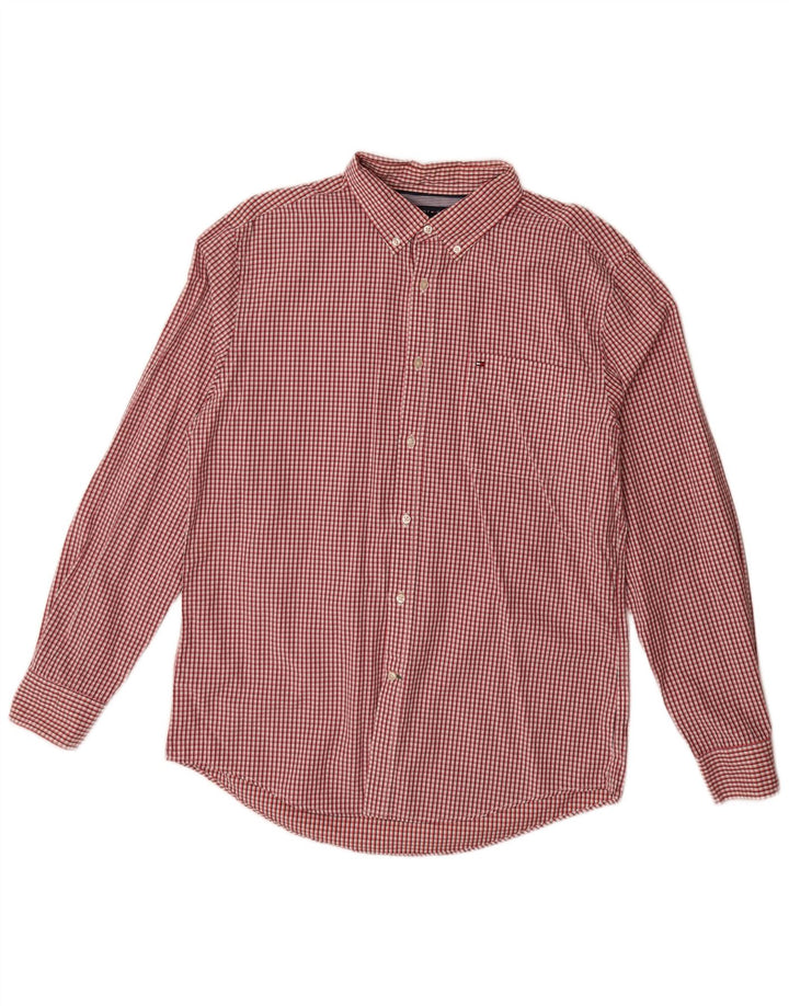 Tommy Hilfiger Chemise Homme Grand Carreau Rouge Coton