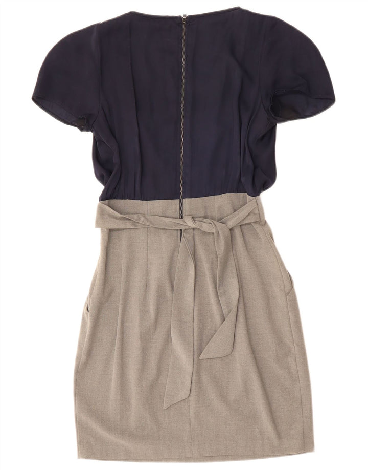 CLOSET Robe portefeuille pour femme UK 10 Petit Bleu Marine Colorblock Polyester