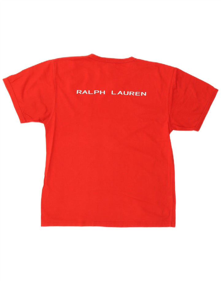 RALPH LAUREN T-Shirt Graphique Homme Rouge Moyen Coton