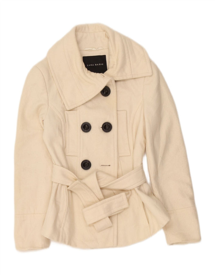Zara Femme Caban UK 12 Medium Off White Laine