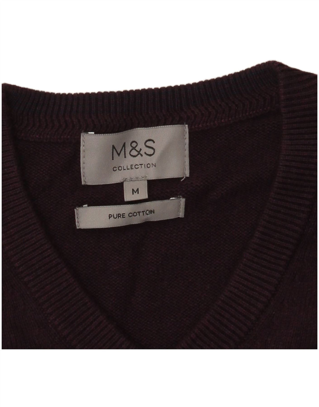 Marks & Spencer Pull col V Homme Violet Moyen Coton