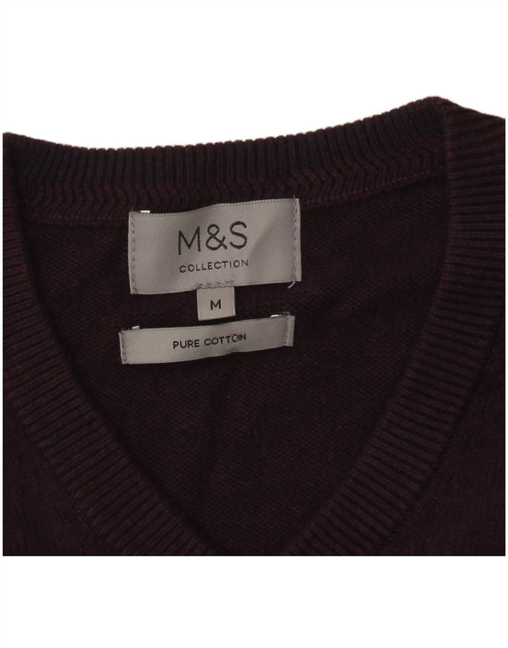 Marks & Spencer Pull col V Homme Violet Moyen Coton