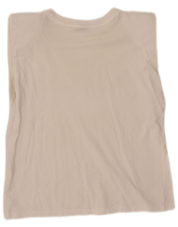 Zara Femme Débardeur UK 10 Petit Coton Blanc