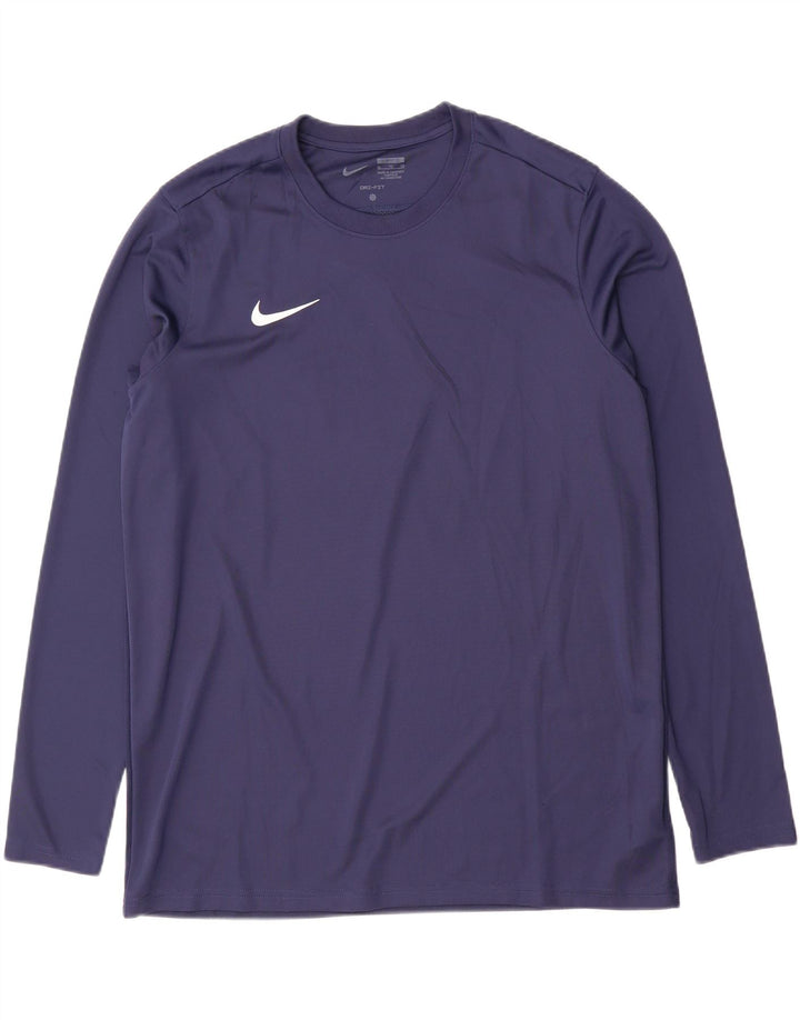 Nike Dri Fit Slim Fit Haut à manches longues XL Bleu marine Polyester