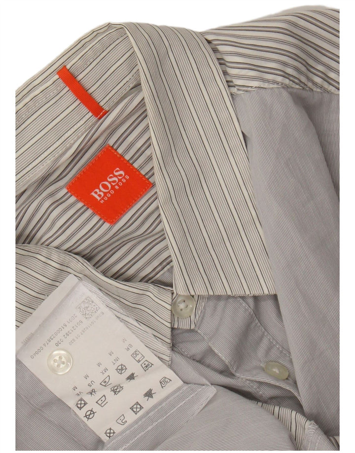 Hugo Boss Chemise Homme Rayé Gris Moyen Coton